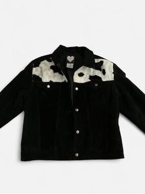 Ashley By 26 International Black Suede Jacket with White Cowhide Yoke